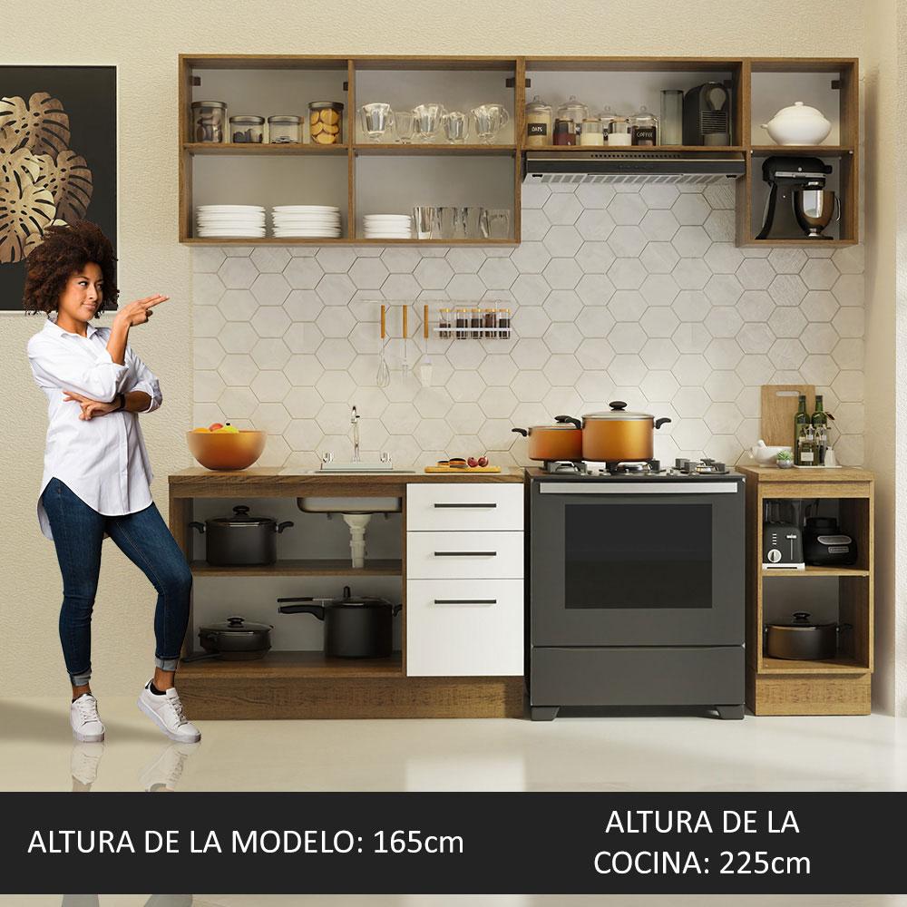 Foto 6 pulgar | Cocina Integral Agata Marrón/Blanco con Accesorios y Tarja Incluida 240 x 60cm