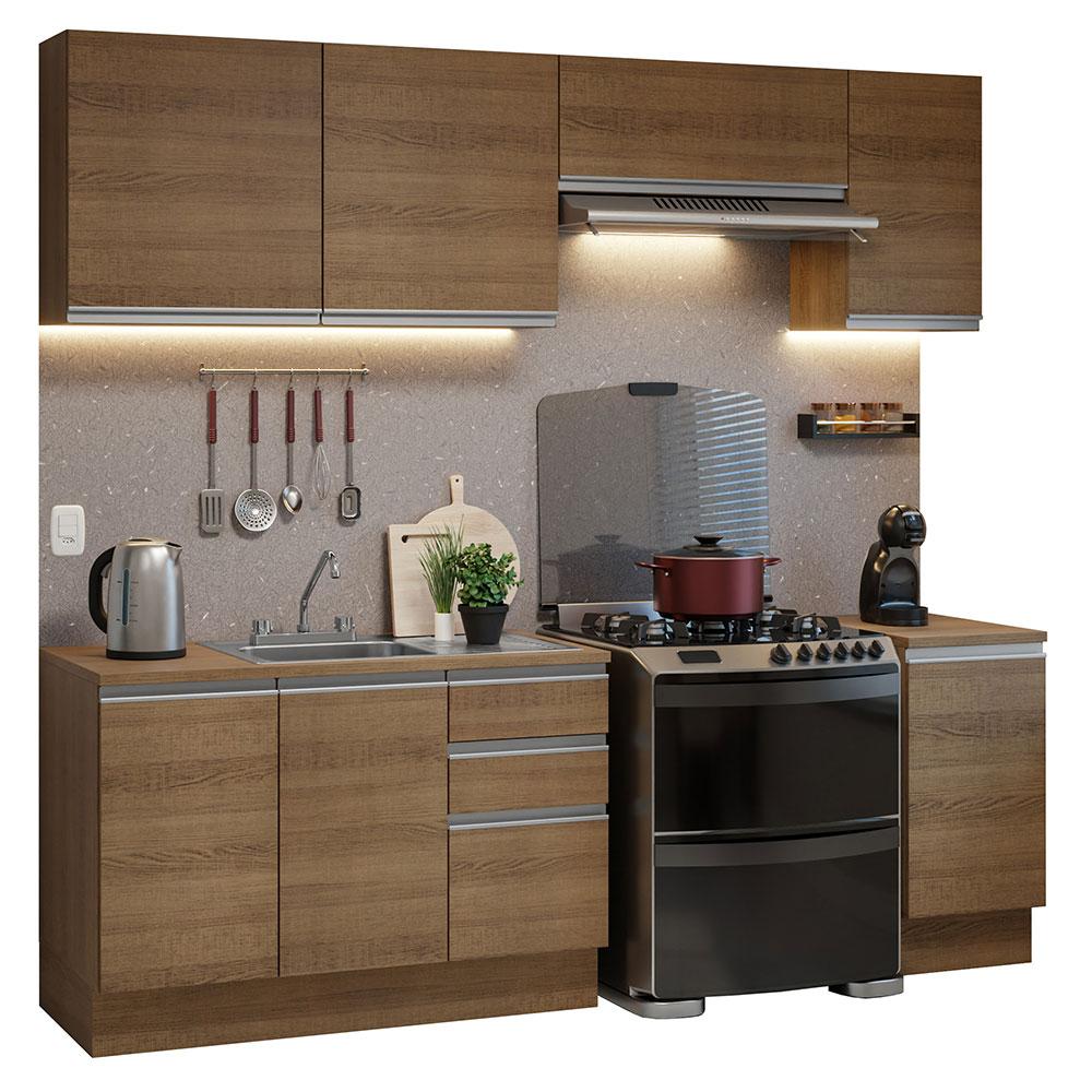 Cocina Integral con Accesorios 240cm Glamy Marrón