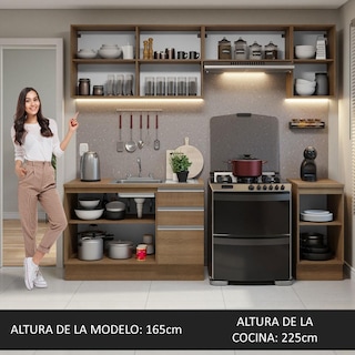 Foto 5 | Cocina Integral con Accesorios 240cm Glamy Marrón