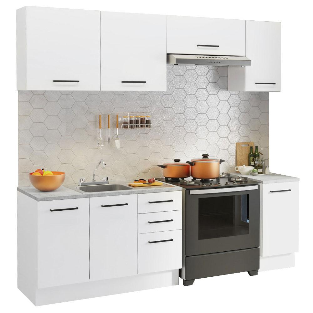 Foto 2 pulgar | Cocina Integral Madesa Agata Blanco con Accesorios 240 x 60cm