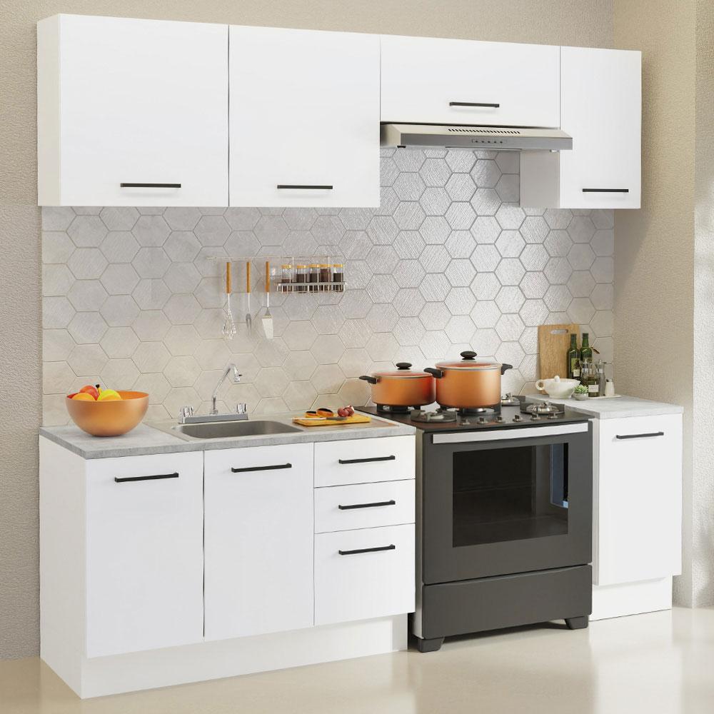 Foto 3 pulgar | Cocina Integral Madesa Agata Blanco con Accesorios 240 x 60cm