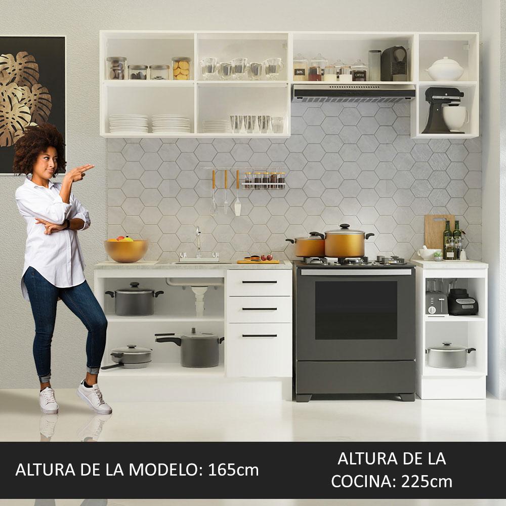 Foto 6 pulgar | Cocina Integral Madesa Agata Blanco con Accesorios 240 x 60cm