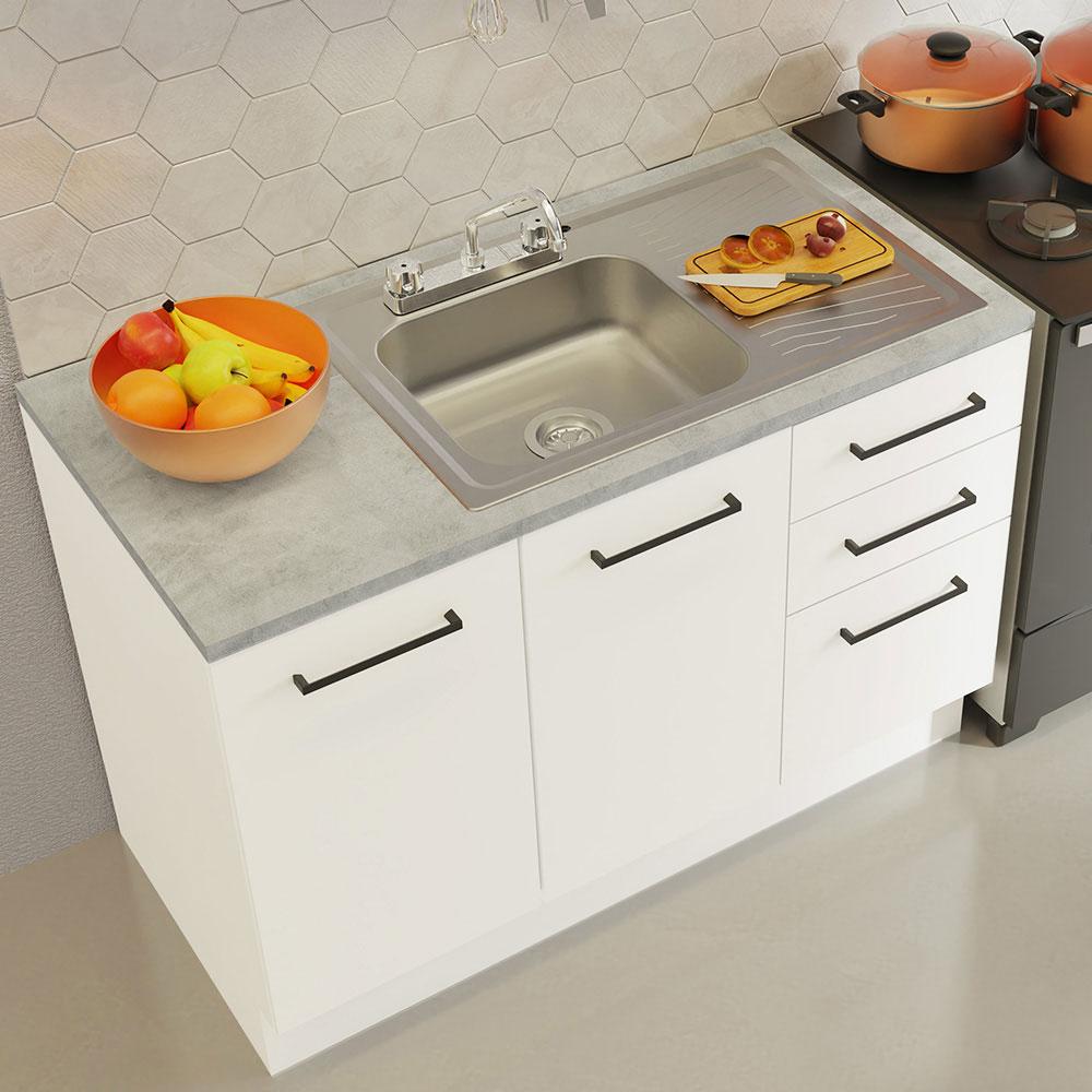 Foto 8 pulgar | Cocina Integral Madesa Agata Blanco con Accesorios 240 x 60cm