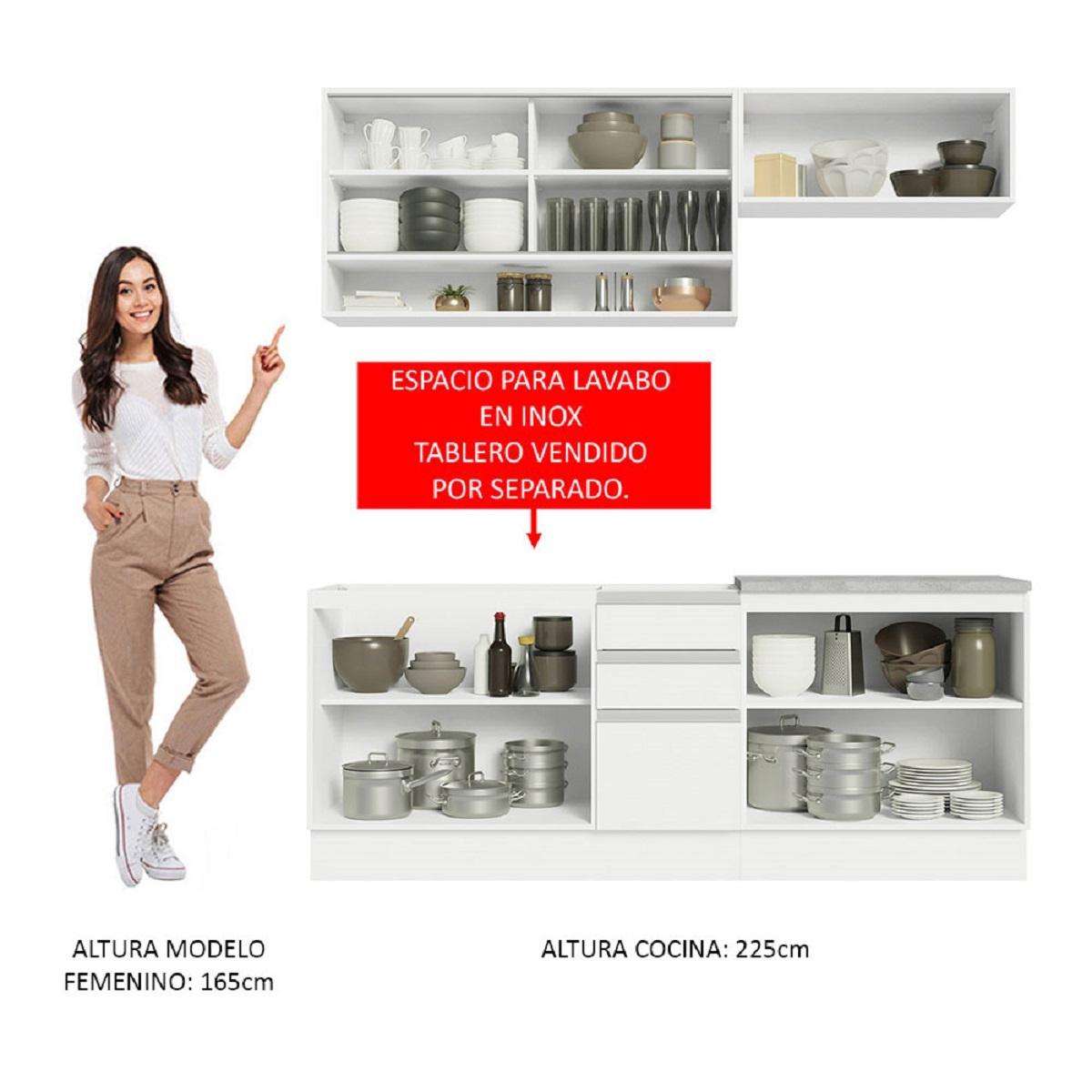 Foto 4 | Cocina Integral Madesa Glamy Sin Mesón de Acero 200 Cm