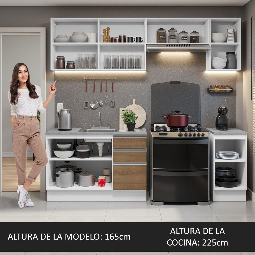 Foto 6 pulgar | Cocina Integral Glamy Blanco/Marrón 240cm con Accesorios y Tarja Incluida