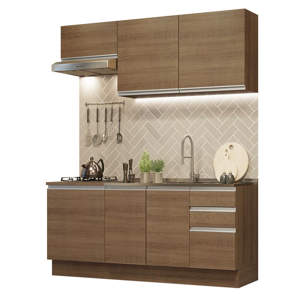 Cocina Integral Con Fregadero 180 cm Glamy Madesa 13 Marrón