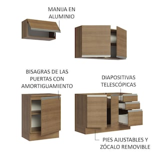 Foto 4 | Cocina Integral Con Fregadero 180 cm Glamy Madesa 13 Marrón