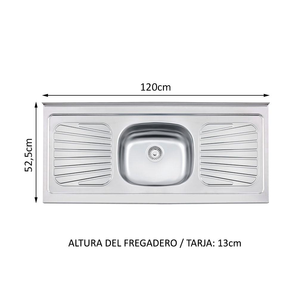 Foto 3 | Cocina Integral Con Fregadero 180 cm Glamy Madesa 13 Marrón/blanco