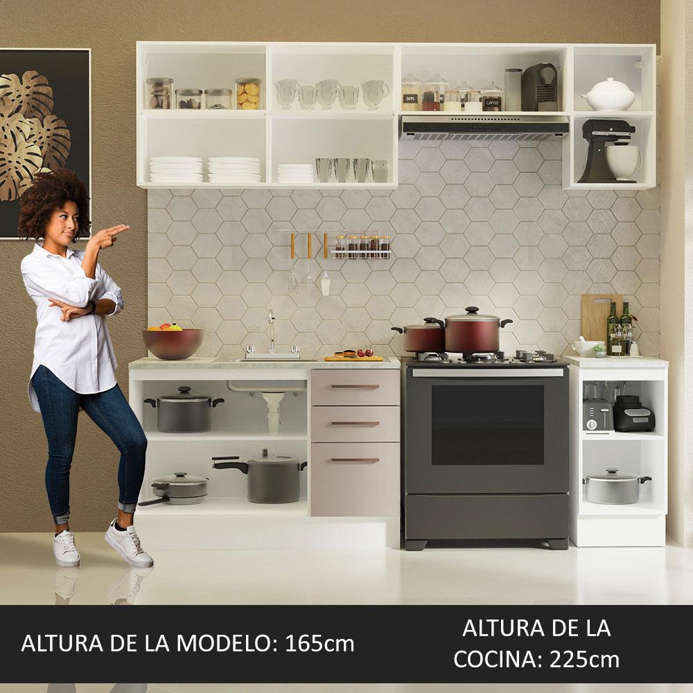 Foto 6 pulgar | Cocina Integral con Accesorios 240 X 60 cm Ágata Blanco/Crema