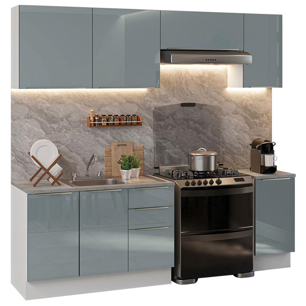 Foto 2 pulgar | Cocina Integral con Accesorios 240 cm Lux Blanco/Gris