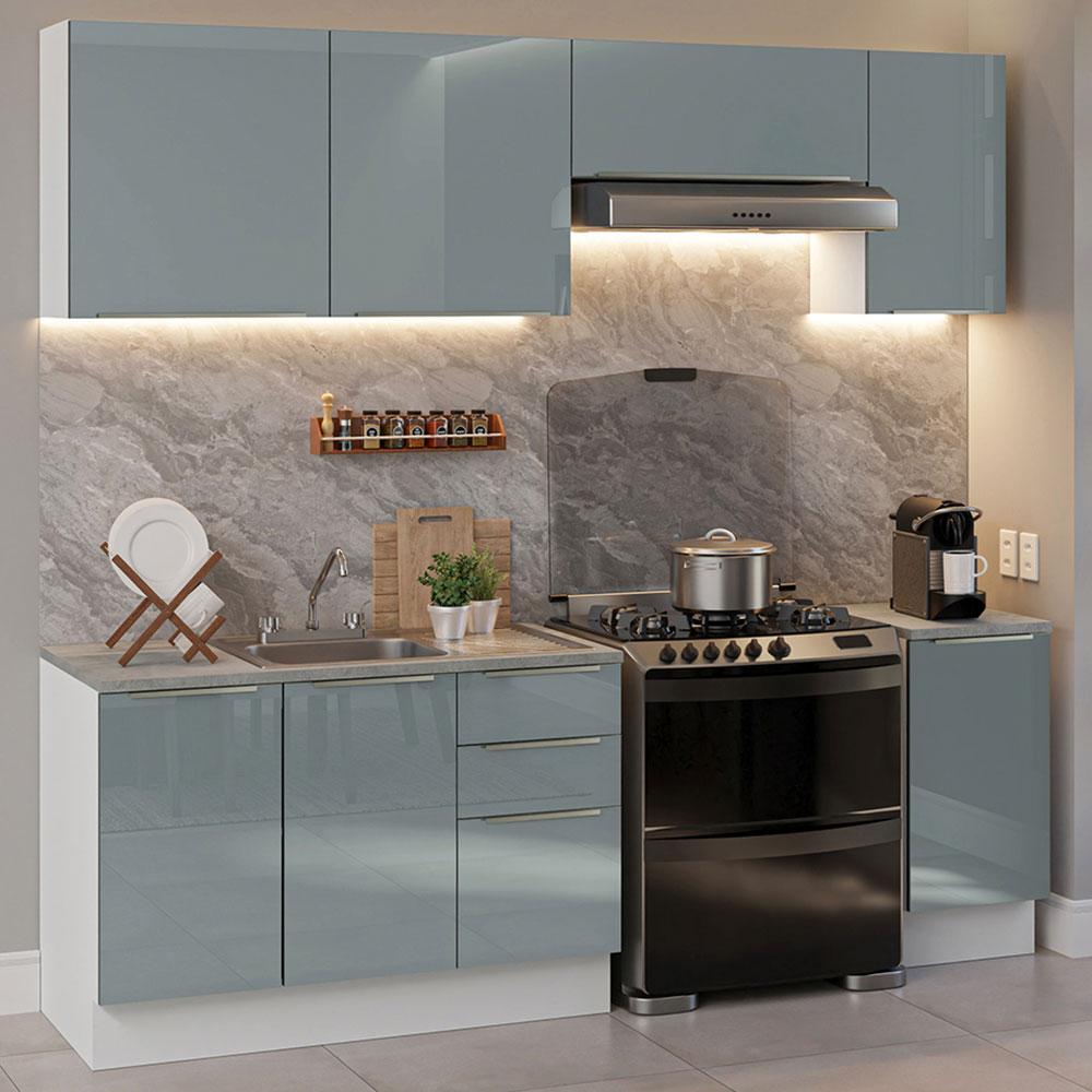 Foto 3 pulgar | Cocina Integral con Accesorios 240 cm Lux Blanco/Gris