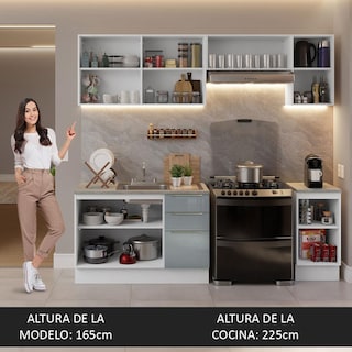 Foto 5 | Cocina Integral con Accesorios 240 cm Lux Blanco/Gris