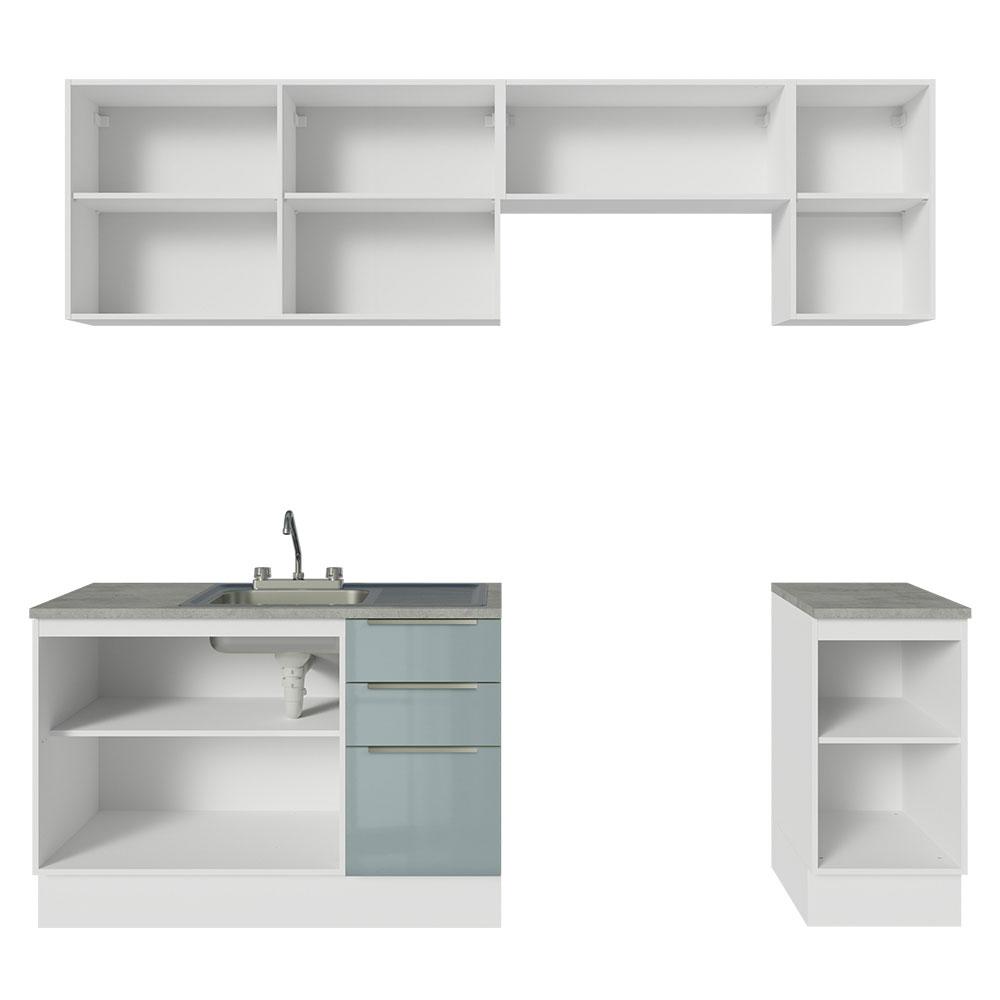 Foto 8 pulgar | Cocina Integral con Accesorios 240 cm Lux Blanco/Gris