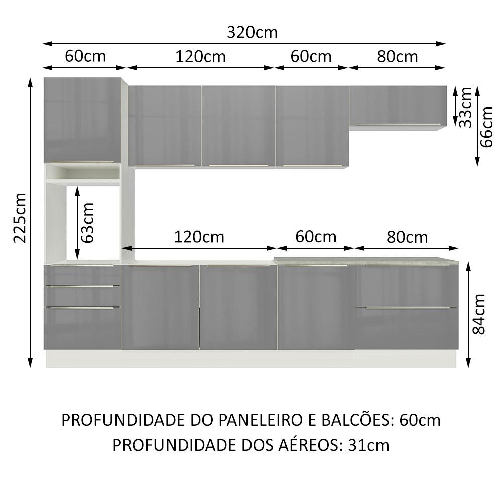 Foto 4 pulgar | Cocina Integral Modular Madesa Lux 320cm Bg