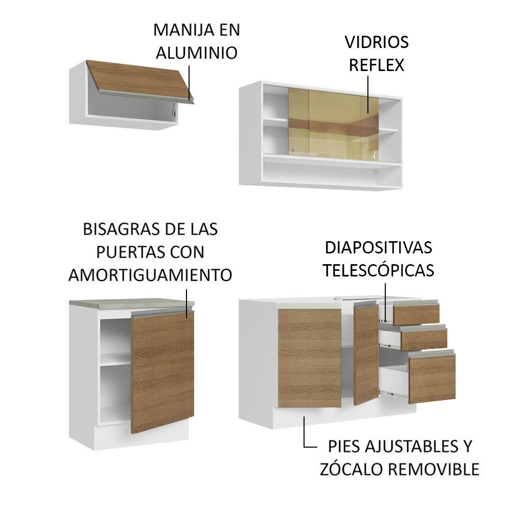 Foto 6 pulgar | Cocina Integral Modular Glamy Madesa 180cm Br 08