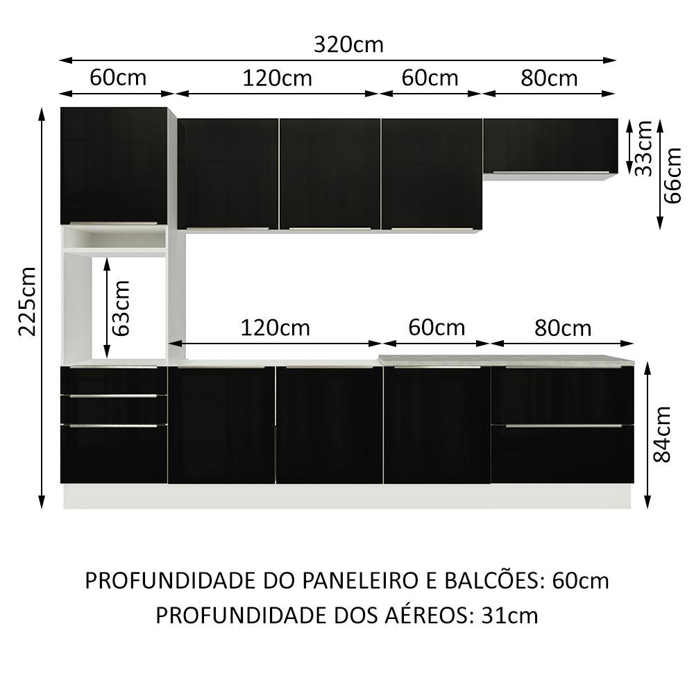 Foto 4 pulgar | Cocina Integral Modular Madesa Lux 320cm Bn