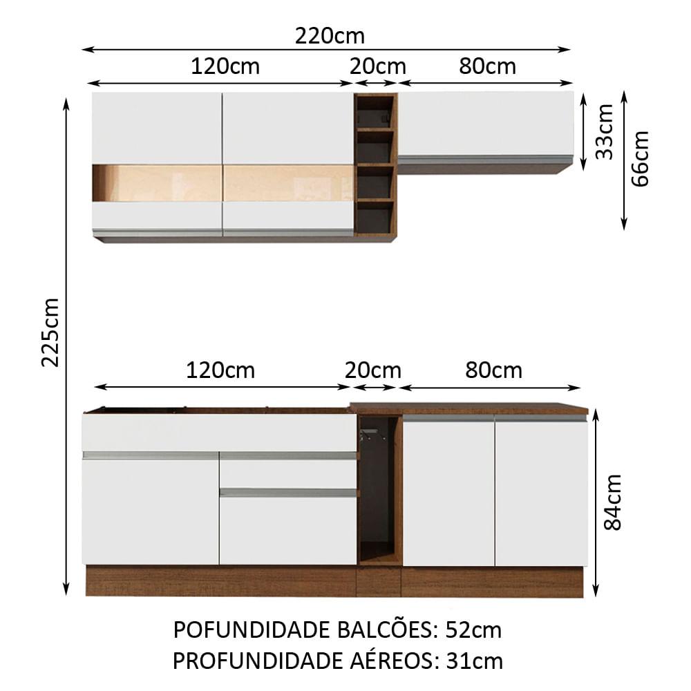 Foto 4 pulgar | Cocina Integral Modular Madesa Parma 220cm Mb