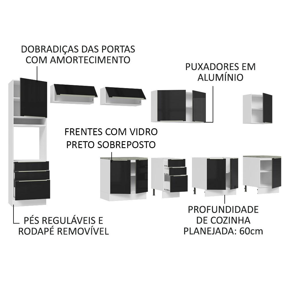 Foto 5 pulgar | Cocina Integral Modular Madesa Lux 400cm Bn