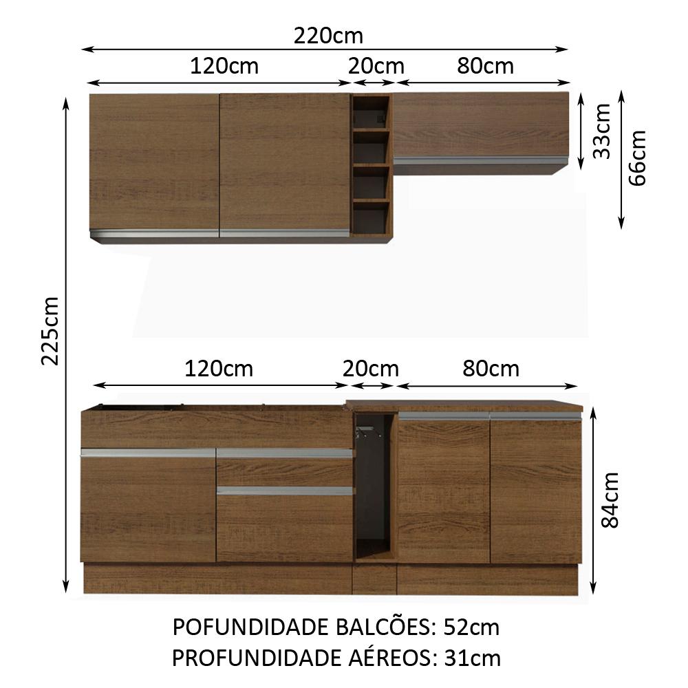 Foto 4 pulgar | Cocina Integral Modular Madesa Parma 220cm Mm