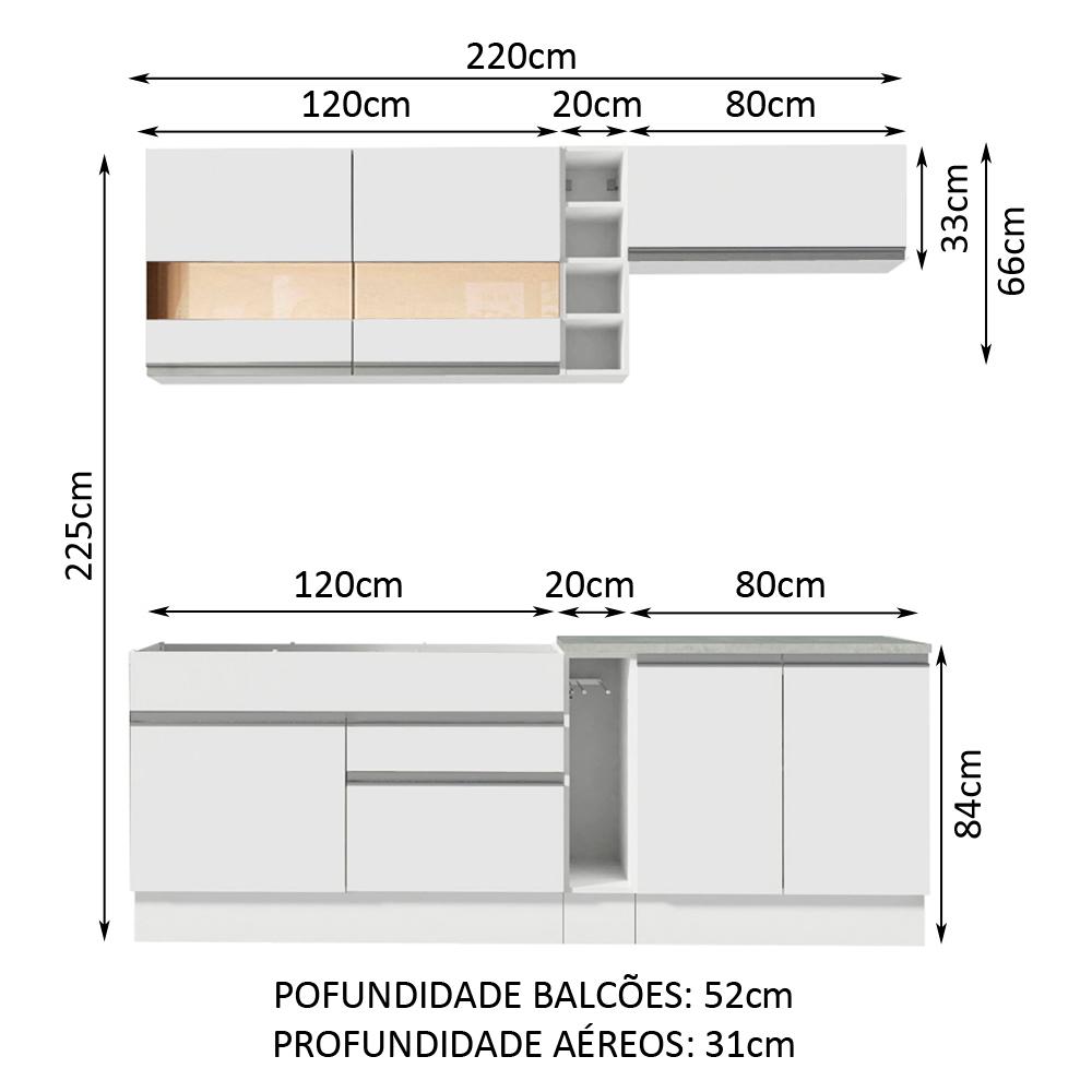 Foto 4 pulgar | Cocina Integral Modular Madesa Parma 220cm Bb