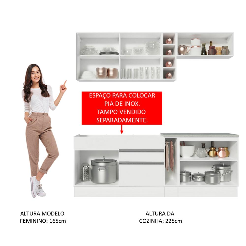 Foto 6 pulgar | Cocina Integral Modular Madesa Parma 220cm Bb