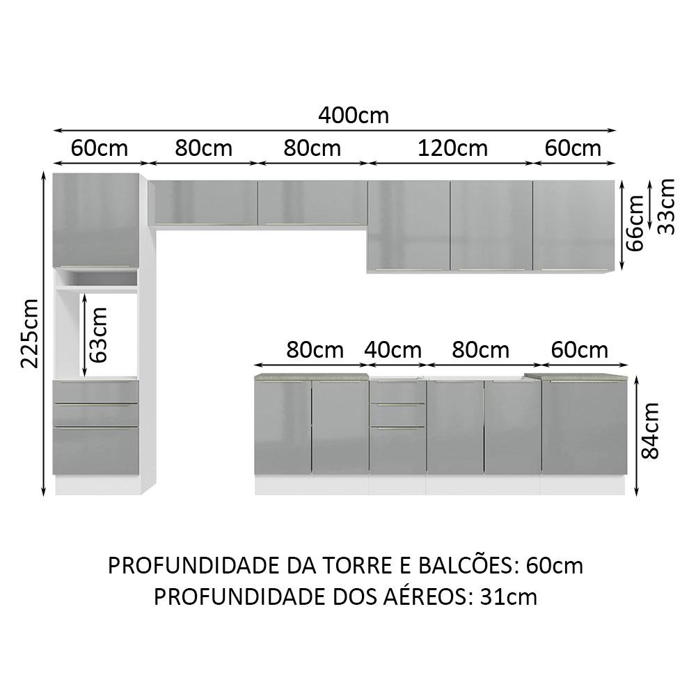 Foto 4 pulgar | Cocina Integral Modular Madesa Lux 400cm Bg