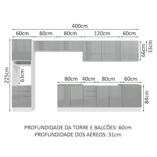 Foto 3 | Cocina Integral Modular Madesa Lux 400cm Bg
