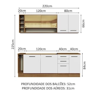 Foto 3 | Cocina Integral Modular Agata Madesa 220cm Mb