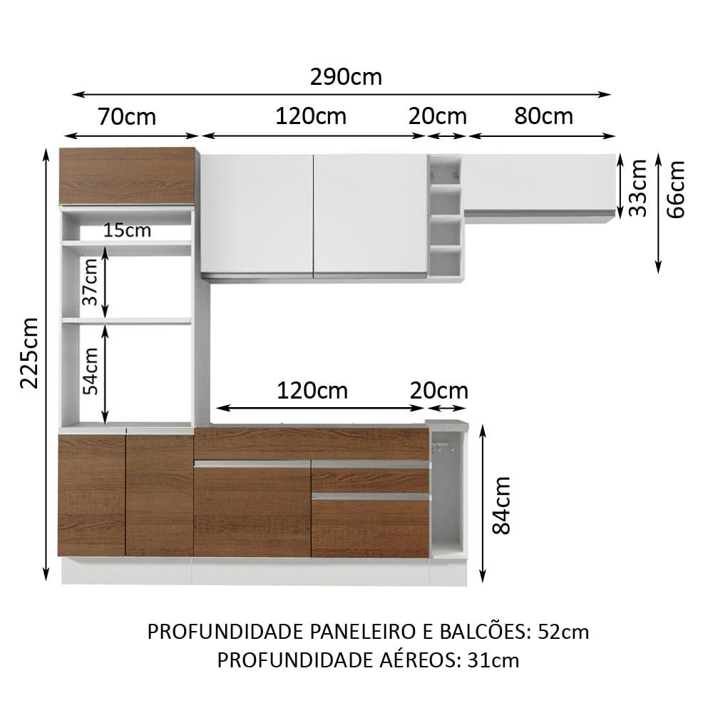 Foto 4 pulgar | Cocina Integral Completa Modular Madesa Glamy 290cm Mb