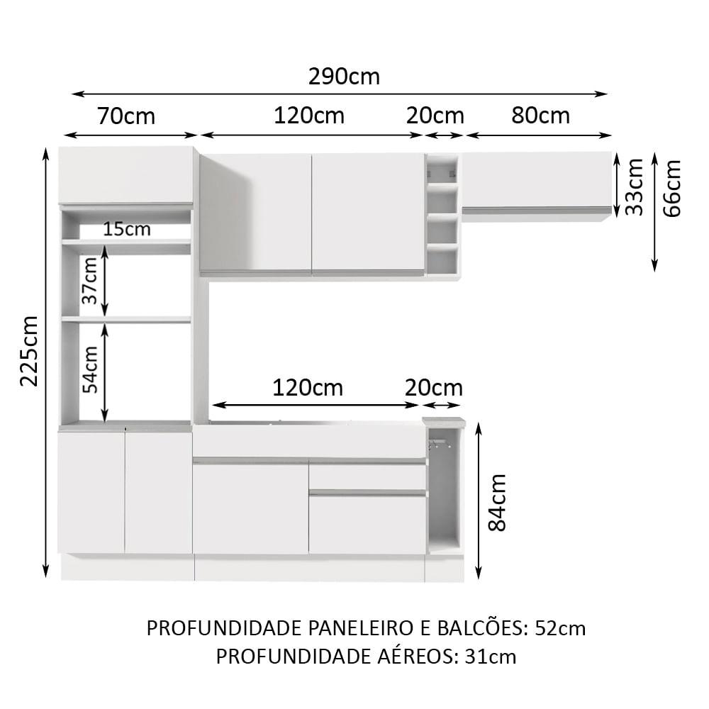 Foto 4 pulgar | Cocina Integral Completa Modular Madesa Safira 290cm Bb 04