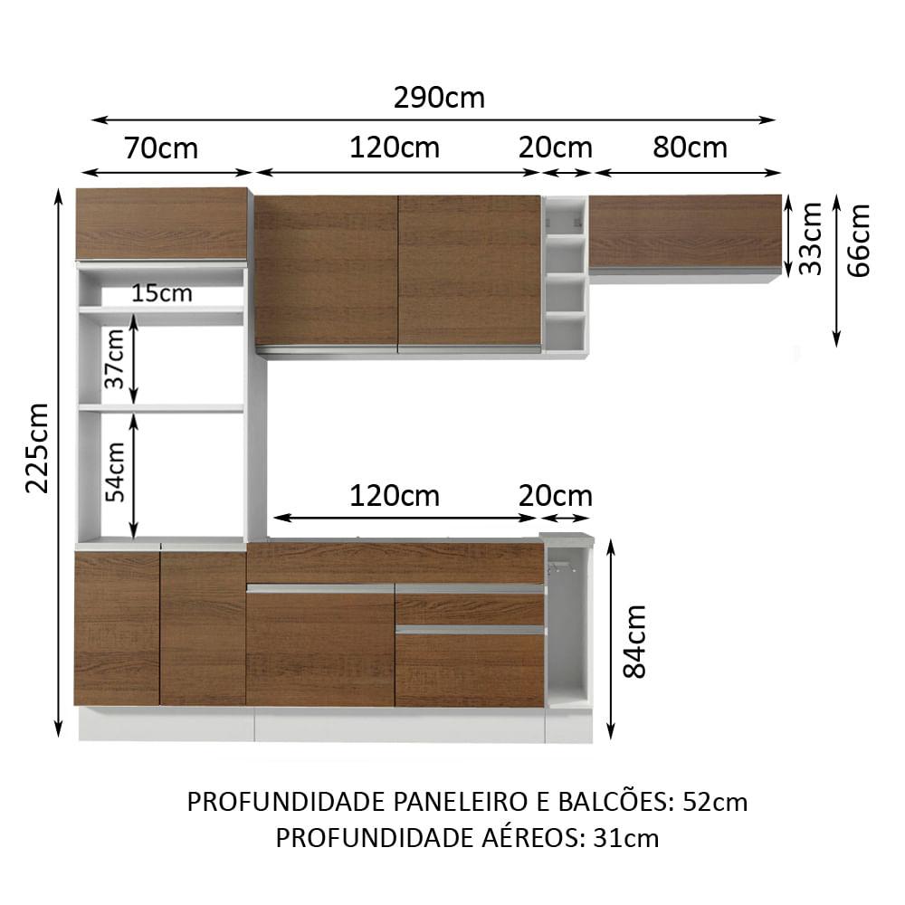 Foto 4 pulgar | Cocina Integral Completa Modular Madesa Glamy 290cm Bm 01