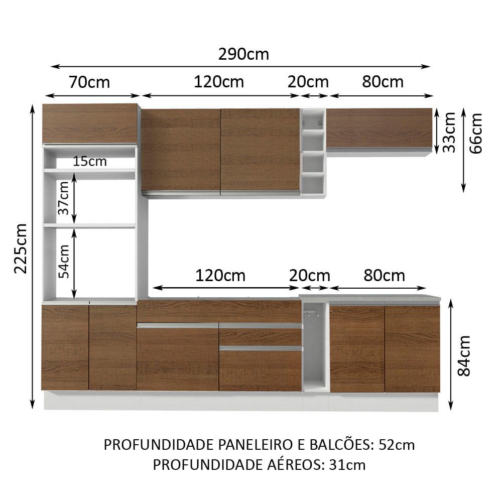 Foto 4 pulgar | Cocina Integral Completa Modular Madesa Vicenza 290cm Bm