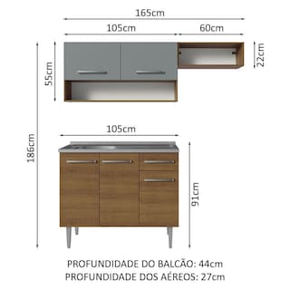 Foto 3 | Cocina Integral Madesa Emily de 165 cm