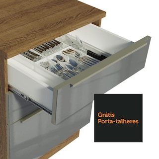 Foto 7 | Gabinete de Cocina Integral Completa Madesa 240 Cm Lux Rústico/gris 02