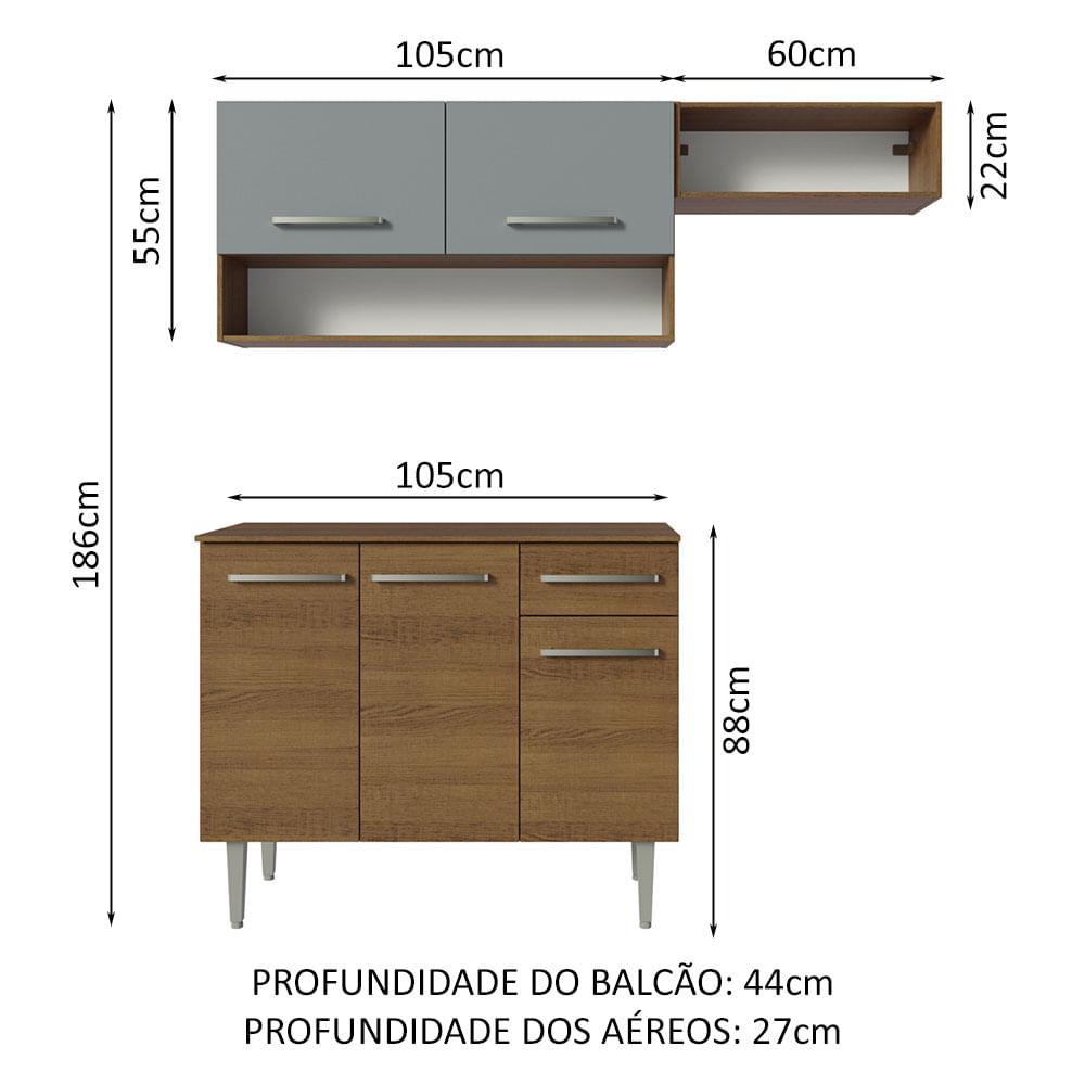 Foto 4 pulgar | Cocina Integral Completa Modular Madesa Emilly 165cm Mg 07