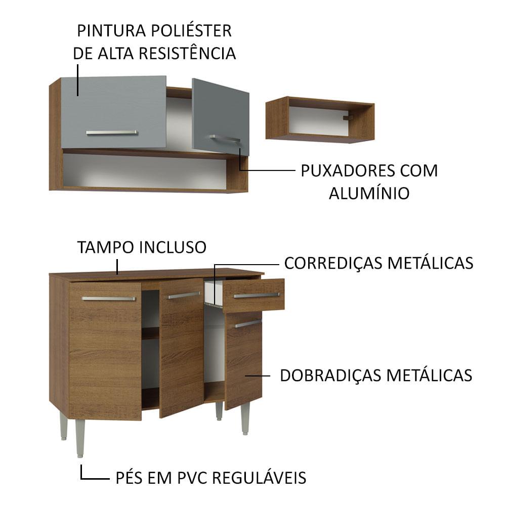 Foto 5 pulgar | Cocina Integral Completa Modular Madesa Emilly 165cm Mg 07