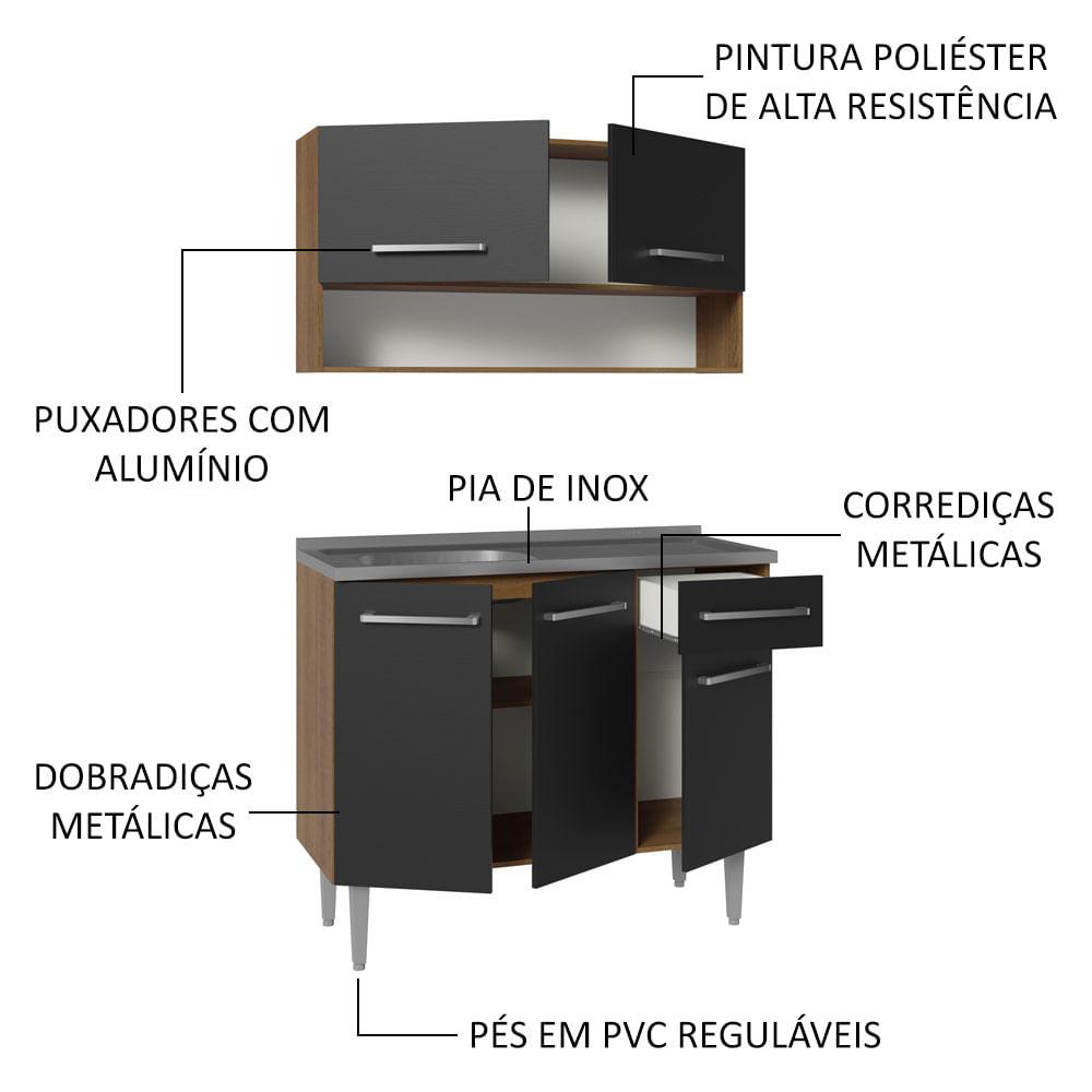 Foto 5 pulgar | Cocina Integral Modular 105cm con Tarja Mm/nn Emilly Madesa 04 Mn