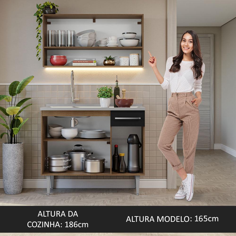 Foto 8 pulgar | Cocina Integral Modular 105cm con Tarja Mm/nn Emilly Madesa 04 Mn