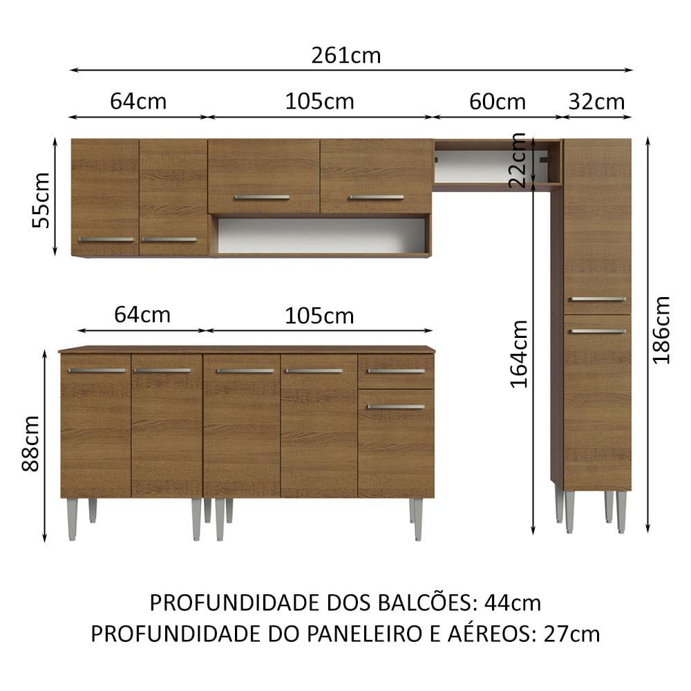 Foto 4 pulgar | Cocina Integral Completa Modular Madesa Emilly 261cm Mm 09
