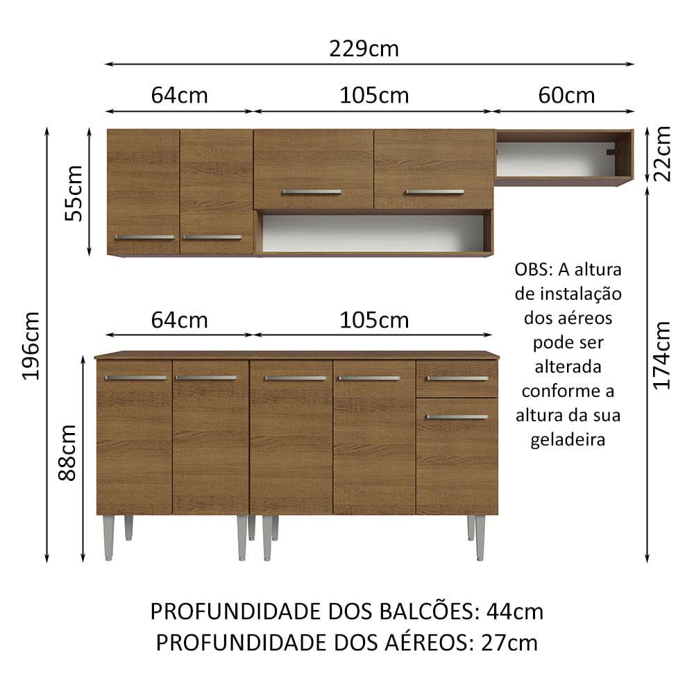 Foto 4 pulgar | Cocina Integral Completa Modular Madesa Emilly 229cm Mm 14