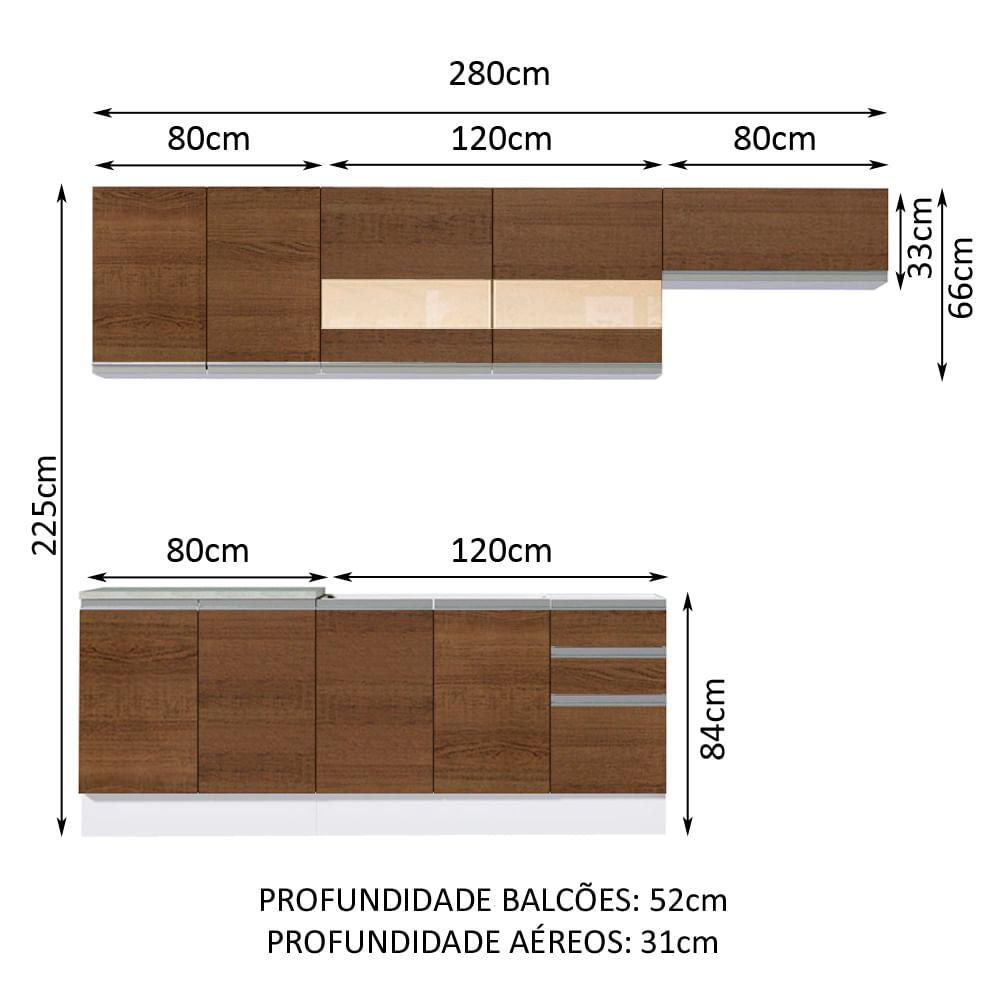 Foto 4 pulgar | Cocina Integral Completa Modular Madesa Marcela 280cm Bm 03