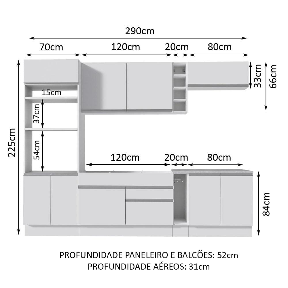 Foto 4 pulgar | Cocina Integral Completa Modular Madesa Vicenza 290cm Bb