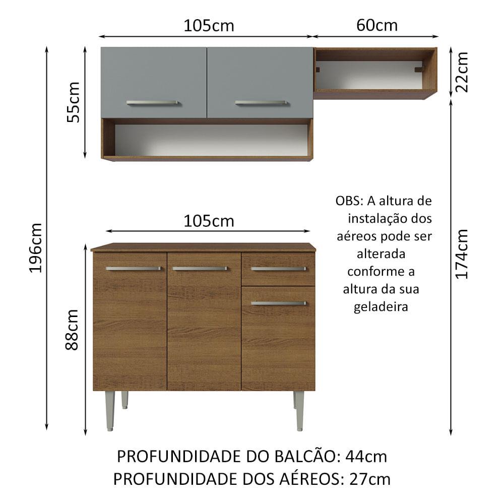 Foto 4 pulgar | Cocina Integral Completa Modular Madesa Emilly 165cm Mg