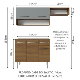 Foto 3 | Cocina Integral Completa Modular Madesa Emilly 165cm Mg