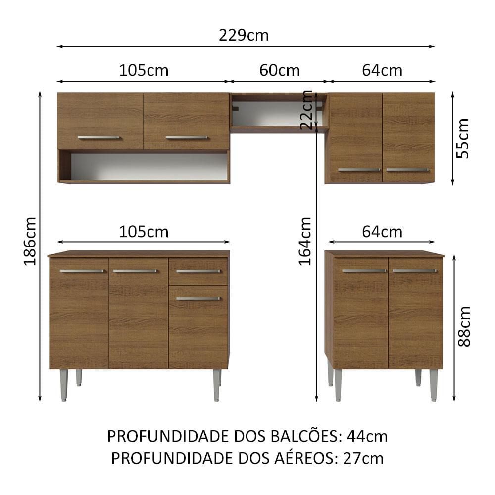 Foto 4 pulgar | Cocina Integral Completa Modular Madesa Emilly 229cm Mm 15