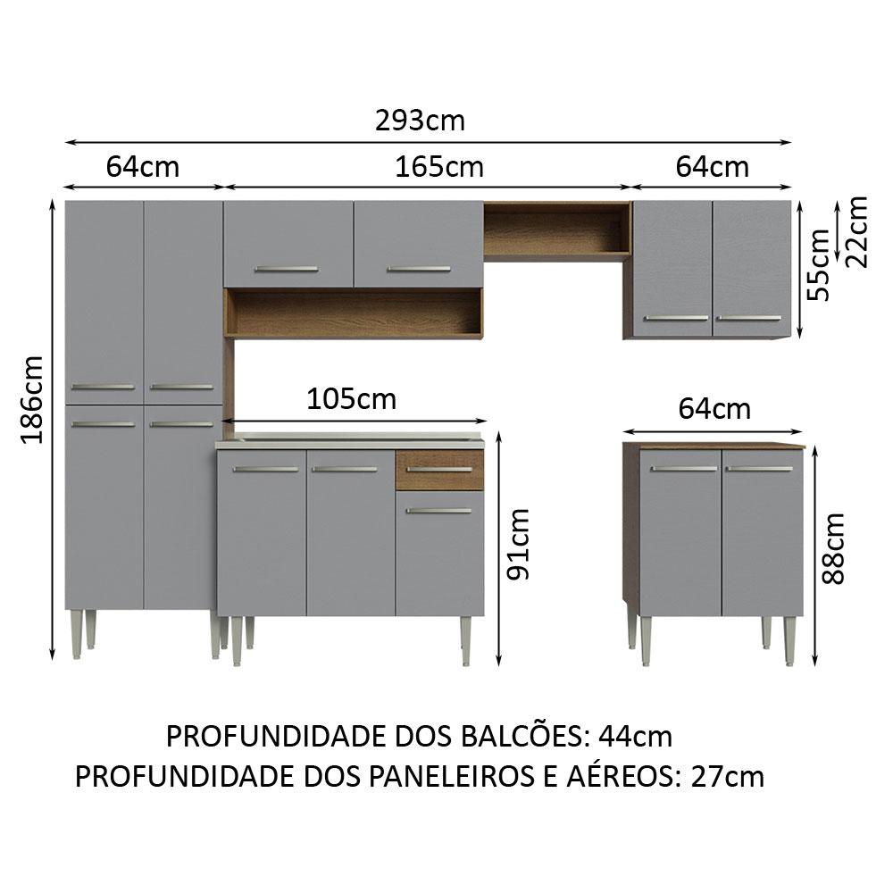 Foto 3 | Cocina Integral Completa Modular Madesa Emilly con Tarja Mg8