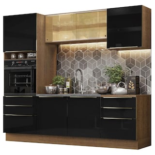Foto 1 | Madesa Gabinete De Cocina Integral Completa 240 Cm Lux Rústico/negro 02