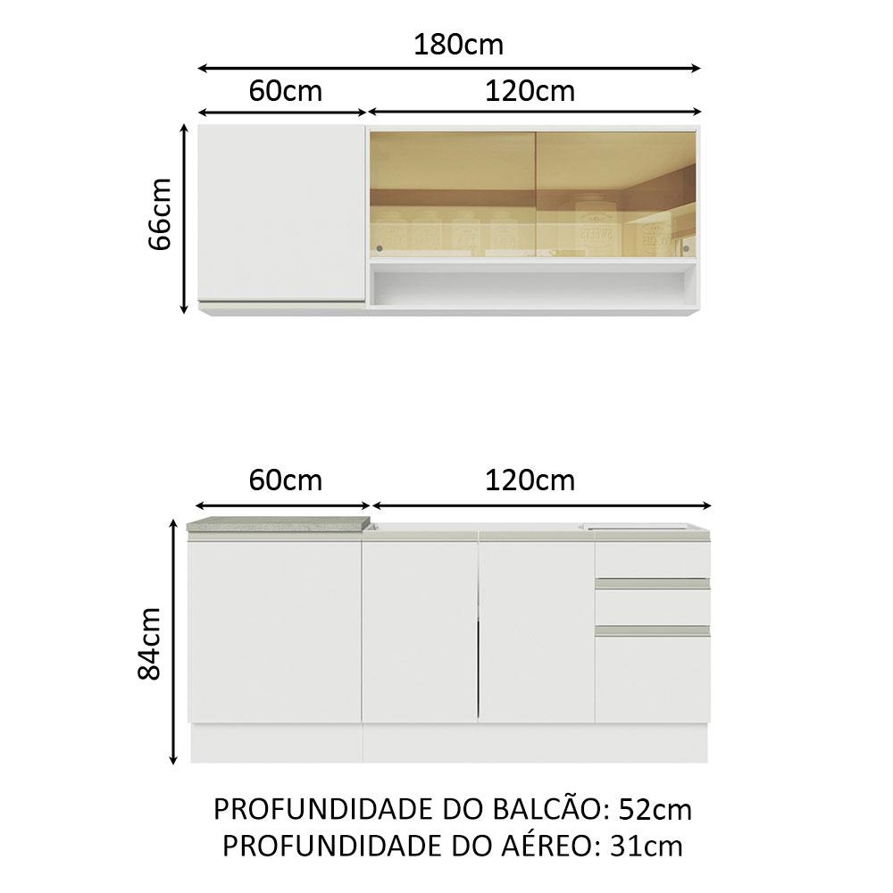 Foto 4 pulgar | Cocina Integral Modular Madesa Glamy 180cm Bb