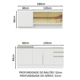 Foto 3 | Cocina Integral Modular Madesa Glamy 180cm Bb