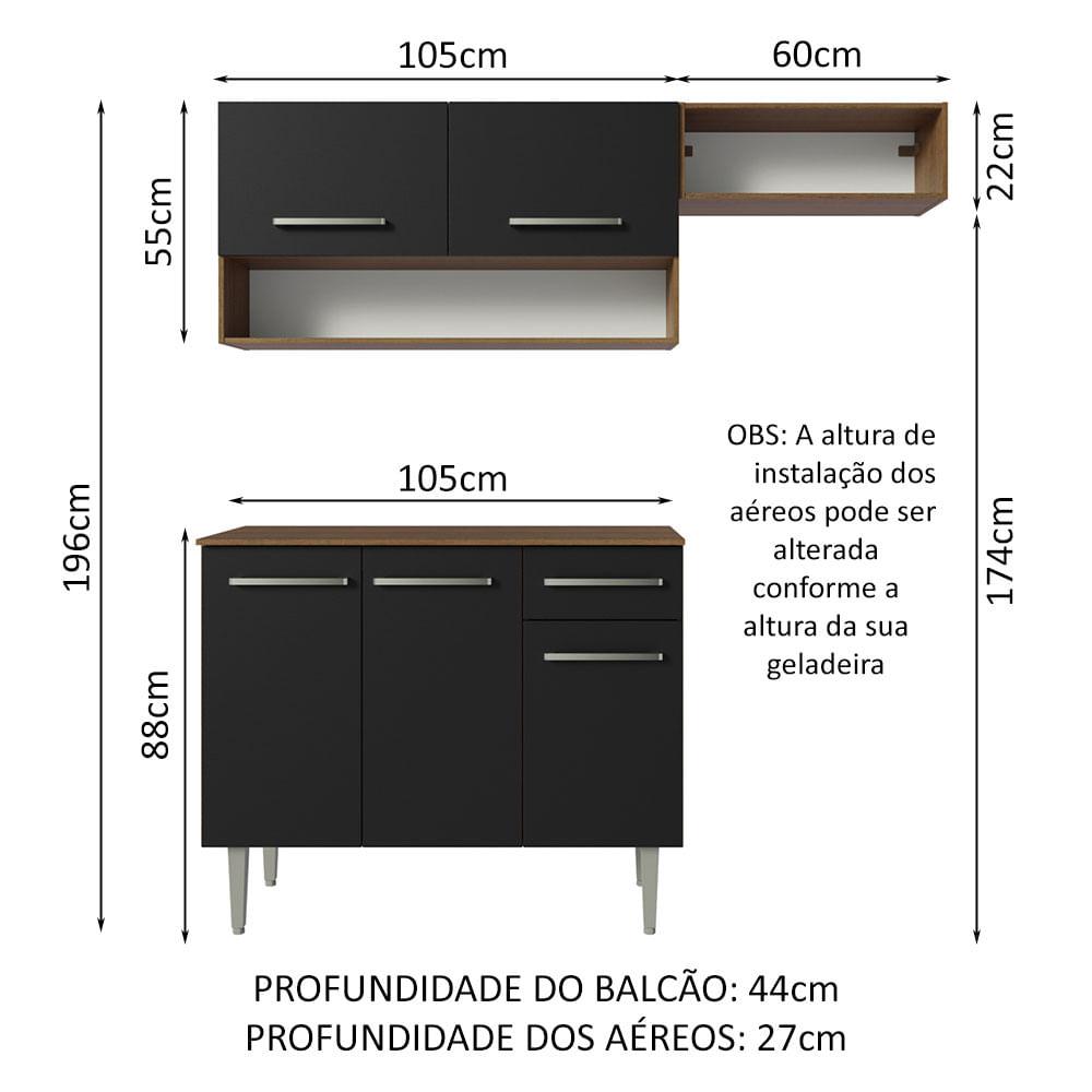 Foto 4 pulgar | Cocina Integral Completa Modular Madesa Emilly 165cm Mn